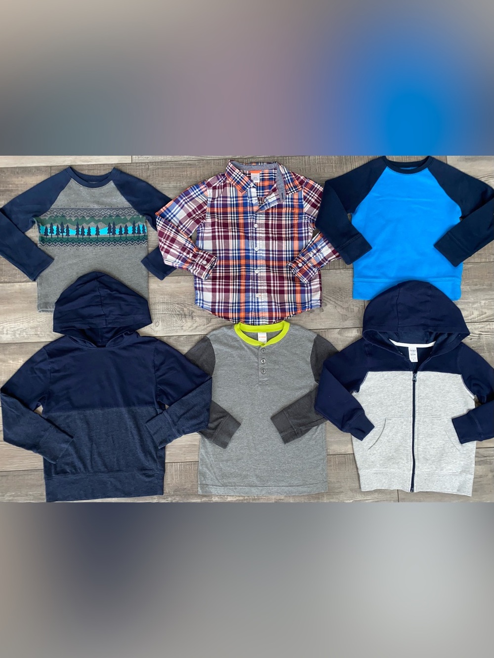 🍂 Boy’s Long Sleeve Shirts Hoodies Sweater Fall Winter Clothing Bundle Lot 5 5/6